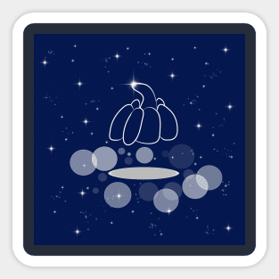 Pumpkin, halloween, vegetable, harvest, food, illustration, shine, stars, beautiful, style, glitter, space, galaxy Sticker